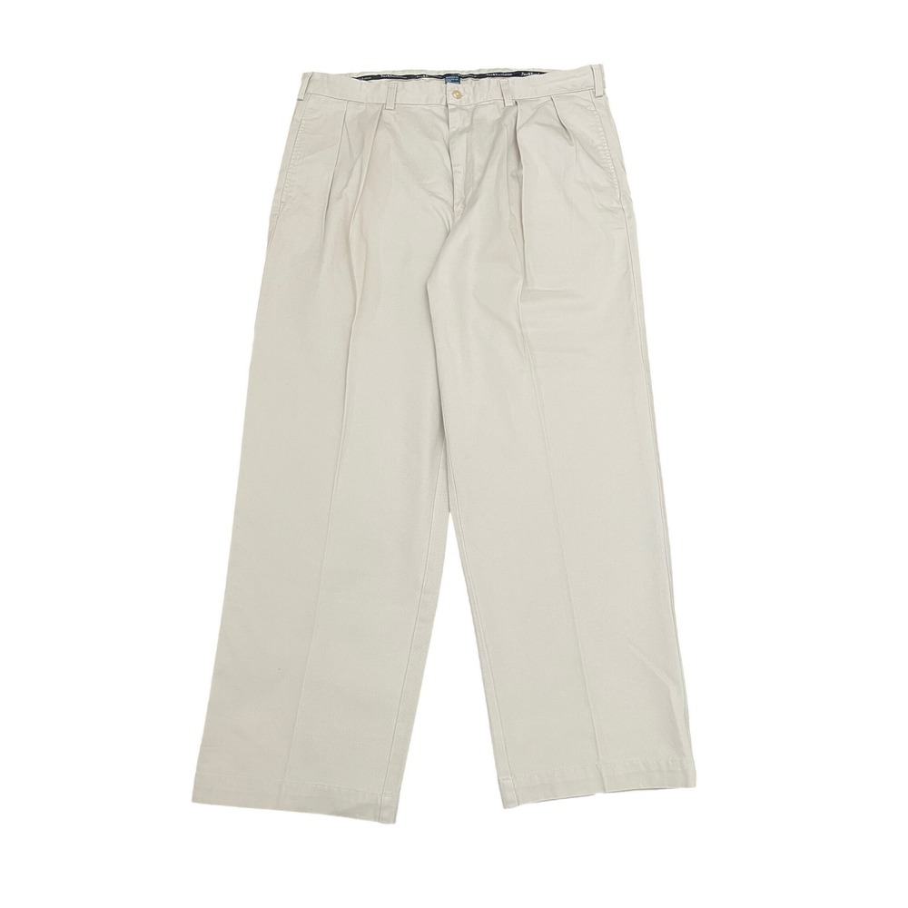 Vintage Polo‎ Ralph Lauren Chino  Double Pleated Pants Mens 38x30 Beige Preppy
